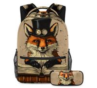 KengjuTesu Set di 2 zaini per ragazzi e ragazze, grande capacità, con astuccio, per studenti, ragazzi, viaggi ed escursioni, Multicolore 3, Taglia unica, Zainetto