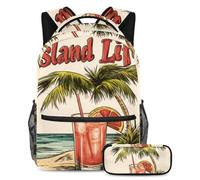 KengjuTesu Set di 2 zaini per ragazzi e ragazze, grande capacità, con astuccio, perfetto per studenti, ragazzi, viaggi ed escursioni, Multicolore 8., Taglia unica, Zainetto