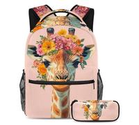 KengjuTesu Set di 2 zaini per ragazzi e ragazze, grande capacità, con coniglietto e fragola, con astuccio, perfetto per studenti, ragazzi, viaggi ed escursioni, Multicolore 10., Taglia unica, Zainetto