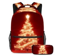 KengjuTesu Set di 2 zaini per ragazzi e ragazze, grande capacità con foresta stellata e luna, con astuccio, perfetto per studenti, ragazzi, viaggi ed escursioni, Multicolore 5., Taglia unica, Zaini