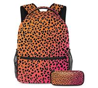 KengjuTesu Set di 2 zaini per ragazzi e ragazze, grande capacità, con grazioso astuccio per la scuola, con stelle, luna e nuvola, perfetto per studenti, ragazzi, viaggi ed escursioni, Multicolore 5