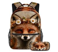 KengjuTesu Set di 2 zaini per ragazzi e ragazze, grande capacità con libreria magica con teschio e gatto, con astuccio, perfetto per studenti, ragazzi, viaggi ed escursioni, Multicolore 2., Taglia