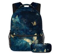 KengjuTesu Set di 2 zaini per ragazzi e ragazze, grande capacità, con meduse viola incandescente, con astuccio, perfetto per studenti, ragazzi, viaggi ed escursioni, Multicolore 8., Taglia unica