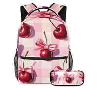 KengjuTesu Set di 2 zaini per ragazzi e ragazze, grande capacità, con stampa leopardata fluo, con astuccio, perfetto per studenti, ragazzi, viaggi ed escursioni, Multicolore 4., Taglia unica, Zaini