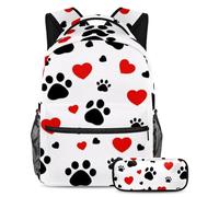 KengjuTesu Set di 2 zaini per ragazzi e ragazze, grande capacità, con tartaruga viola, stella marina, conchiglia, con astuccio, perfetto per studenti, ragazzi, viaggi ed escursioni, Multicolore 3