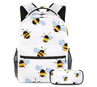 KengjuTesu Set di 2 zaini per ragazzi e ragazze, grande capacità dipinte a mano con api, zaino perfetto per studenti, ragazzi, viaggi ed escursioni, Multicolore, Taglia unica, Zaini Daypack