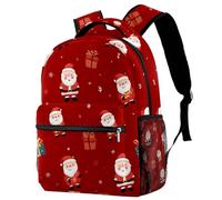 KengjuTesu Zaino da viaggio con pinguino invernale in stile cartone animato, ideale come regalo per la scuola, con portabottiglie, per ragazze e ragazzi, Multicolore 9, Taglia unica