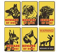 kengtou Cartello in metallo con scritta in lingua inglese "Warning Dog" Beware of Dog, per porte, cortile, recinzione, parete, cancello, fattoria, giardino, decorazione da parete, 30,5 x 40,6 cm