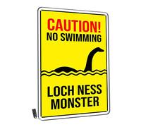 kengtou Targa in latta, con scritta in inglese "No Swimming Loch Ness", stile vintage, per uomini e donne, decorazione da parete per bar, club, ristoranti, caffetterie, pub, 30,5 x 40,6 cm