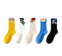 Keninll 5 paia di calzini da donna, divertenti calzini con motivo floreale, morbidi e traspiranti, regalo per le donne, Fiori e Animali, 4-8