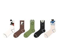 Keninll 5 paia di calzini da donna, divertenti calzini con motivo floreale, morbidi e traspiranti, regalo per le donne, Animali divertenti, 4-8