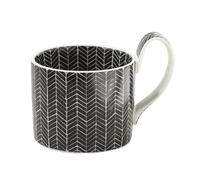 Keninll Tazza in ceramica, stile vintage classico a scacchi, 500 ml, con manico, per colazione, latte, caffè, tè caldo, farina d'avena, colore nero