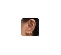 Kenivira 925 Orecchino Cerchio Argento Sterling Per Donna 3 Paia Piccolo Argento Orecchini a Cerchio Ipoallergenico Piccole Cartilagine Huggie Set Di Orecchini Per Le Donne Ragazze 8/10/12mm