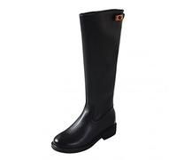 Kenmeko Stivali Donna al Ginocchio Stretch Eleganti Con Zeppa Autunno Inverno Elastici Alti Invernali (41,Nero)
