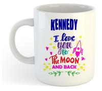 Kennedy - I Love You To The Moon And Back Tazza Blu - Divertente Detto Valentine