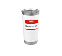 Kenneth, ciao Il mio nome è Targhetta, distintivo Bicchiere termico in acciaio inox doppia parete