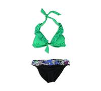 Kenneth Cole Costumi Da Bagno Donna Banded Paisley 2 Pezzi, Verde, Piccolo