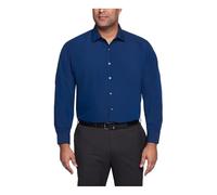 Kenneth Cole Dress Shirt Big And Tall Solid Camicia da Cerimonia, Celeste, 18.5" Hals 34"-35" Ärmel Uomo