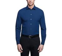 Kenneth Cole Dress Shirt Regular Fit Solid Camicia Elegante, Blu Medio, 43 cm-44 cm Collo 91 cm-94 cm Manica Uomo