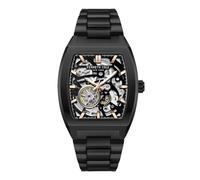 Kenneth Cole New York Orologio automatico da uomo, quadrante scheletrato, cassa curva, stile contemporaneo, Nero - Acciaio inossidabile nero, moderno