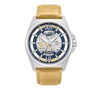 Kenneth Cole New York Orologio Automatico Uomo, Argento - Pelle Marrone Chiaro, Mens Standard, Automatico