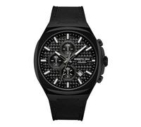 Kenneth Cole New York Orologio cronografo da uomo - Bracciale in acciaio inox, indici audaci, design sofisticato, Nero - Silicone Nero