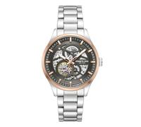 Kenneth Cole New York Orologio da uomo di lusso, in acciaio inox, a carica automatica, impermeabile, a un solo strato, quadrante dal design elegante, orologio analogico da uomo, TT ARGENTO/ORO ROSA