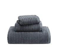 Kenneth Cole New York | Set di 100 asciugamani, super morbidi e assorbenti, resistenti allo sbiadimento, ad asciugatura rapida, in cotone, antracite, 3 pezzi