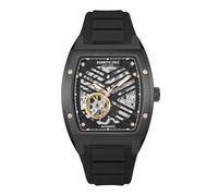 Kenneth Cole - Orologio da uomo di lusso, cinturino in silicone, movimento automatico, impermeabile, cinturino con fibbia, design elegante, orologio analogico da uomo, nero