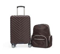 Kenneth Cole REACTION Bagaglio espandibile Madison Square Hardside Chevron da donna, Marrone cioccolato, 2-Piece Set (20" & 28"), Bagaglio espandibile Madison Square Hardside