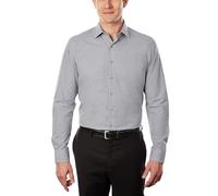 Kenneth Cole Reaction Camicia Slim Fit a Quadri e Strisce (Fantasia) Elegante, Grigio, 38 cm-39 cm Collo 81 cm-84 cm Manica Uomo