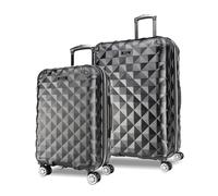 Kenneth Cole REACTION Diamond Tower - Set di valigie a 8 ruote espandibili, leggere, rigide, nero, 2-Piece Set (20" & 28"), Kenneth Cole Reaction Diamond Tower - Set di valigie a 8 ruote espandibili