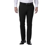 Kenneth Cole Reaction Men's Stretch Heather Tic Slim Fit Flat Front Dress Pant, Black, 34Wx32L