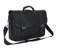 Kenneth Cole REACTION Show Business Colombian Leather Briefcase Work Bag 16 Laptop Portfolio Messenger, Valigetta Unisex-Adulto, Nero, Taglia Unica