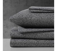 Kenneth Cole - Set di lenzuola per letto matrimoniale, super morbido, resistente alle pieghe, con federe, decorazione floreale per la casa, certificato Oeko-Tex (Chill Flowers Charcoal, Queen)