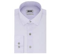 Kenneth Cole Unlisted Camicia da Uomo, vestibilità Aderente, Tinta Unita, Lilla, 17"-17.5" Collo 34"-35" Manica