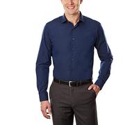 Kenneth Cole Unlisted Men's Dress Shirt Slim Fit Solid, Medium Blue, 17"-17.5" Neck 34"-35" Sleeve