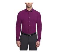 Kenneth Cole Unlisted Men's Dress Shirt Slim Fit Solid, Raspberry, 15"-15.5" Neck 32"-33" Sleeve