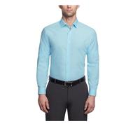 Kenneth Cole Unlisted Men's Dress Shirt Slim Fit Solid, Slim Aqua, 14"-14.5" Neck 32"-33" Sleeve