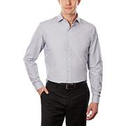 Kenneth Cole Unlisted Men's Dress Shirt Slim Fit Stripe, Petrol, 17"-17.5" Neck 32"-33" Sleeve