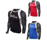 Kenneth J Lane Sphinx Canotta Pugilato Canottiera Boxe Allenamento Rossa Blu Nera Match fpi SAB5 (M, Nero)