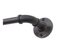 Kenney Adler Asta per Tende Avvolgente Resistente alla ruggine per Interni/Esterni, Acciaio al Carbonio, Nero, 0.63 Inches