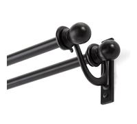 Kenney Double Bracket Window Curtain Rod Set, Black, 28 to 48-inch