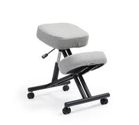 kenoko Hiragi Sedia ergonomica inginocchiata regolabile in ecopelle per casa e ufficio. Sedia posturale da ufficio con rivestimento grigio chiaro in tessuto Standard 100 certificato Oeko-TEX.