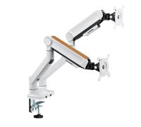 Kenoko Kamo - Supporto doppio schermo da 32" - Supporto per monitor - Braccio articolato ergonomico - 360° | Compatibile con VESA | 2 porte USB 3.0 | Regolabile in altezza e inclinazione, finitura