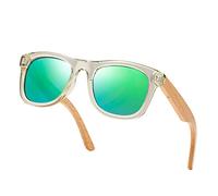 Kenon Occhiali da sole per bambini incisi personalizzati, occhiali da sole in legno personalizzati per bambini da 6 a 12 anni, occhiali da sole per ragazza di fiori, regalo per feste di nozze (Verde)