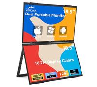 Kenowa Dual Portable Monitor 18,5 pollici pieghevole Dual Screen 120 Hz 100% sRGB,IPS, schermo pieghevole con mini HDMI/USB-C/altoparlante per laptop/PC/telefono/Mac/PS4/Switch