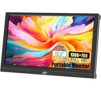 Kenowa Monitor portatile VGA da 13,3 pollici, FHD 1366 x 768, display LCD monitor esterno, connettore con HDMI VGA per PS3 PS4 Mac Raspberry Pi Computer Laptop