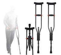 Kensbro 1 Coppia Stampelle Ascellari, Supporti per Avambraccio, Altezza Regolabile, 150KG Portata, Leggere in Alluminio Universali con Imbottiture Morbide per Anziani e Disabili