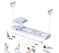 Kensbro 8 in1 Mini Reformer Pilates, Reformer Pilates per Casa, Multifunzione Pieghevole Tavola Pilates per Casa, Automatic Rebound